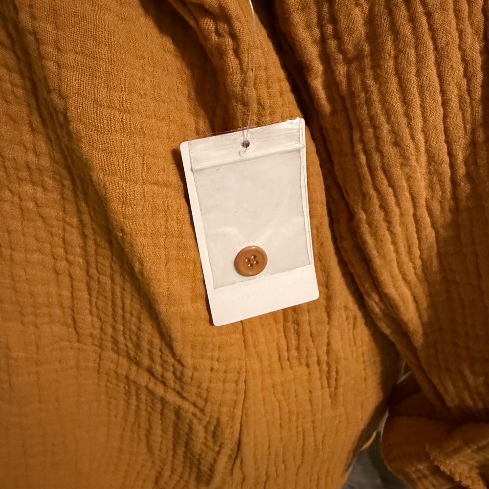 Women’s Mustard Button-Up 100% Cotton Shirt - Picture 3 of 8